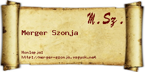 Merger Szonja névjegykártya
